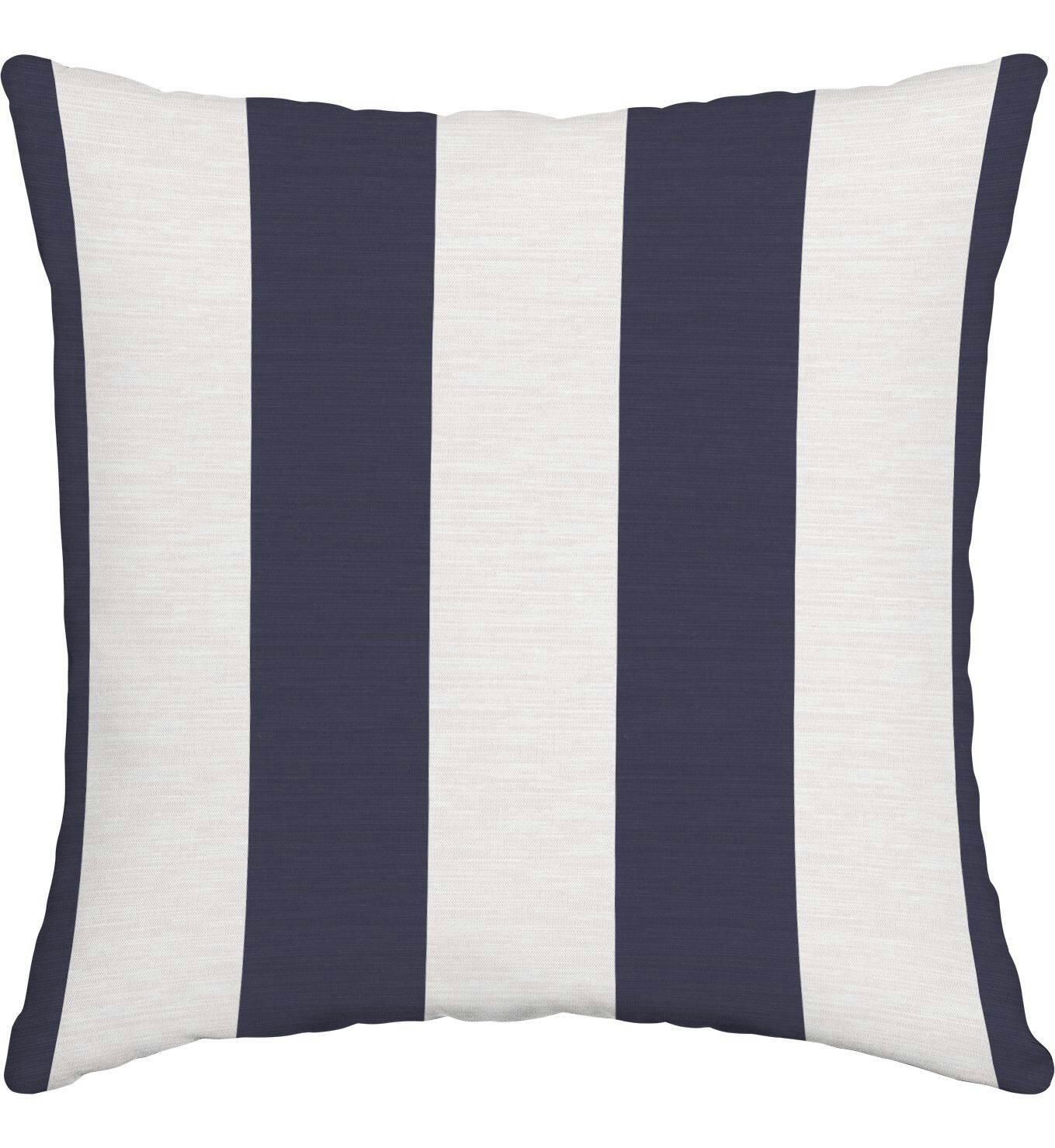 For Living Cabana Stripe Toss Cushion/Throw Pillow, 16-in x 16-in, Blue Navy