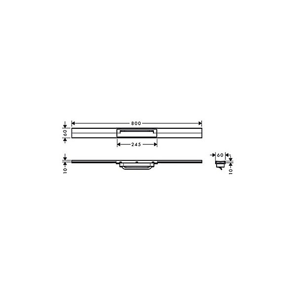 Caniveau de douche découpable 80 cm HANSGROHE RainDrain Flex montage libre chromé