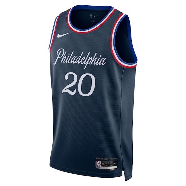 Jared McCain Philadelphia 76ers Nike Unisex 2025/26 Swingman Jersey - Navy - City Edition