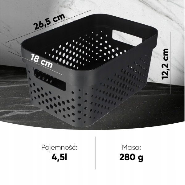 Curver Pojemnik Pudełko Ażurowe 4,5 L Szary
