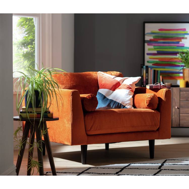 Habitat Jacob Fabric Cuddle Chair - Orange