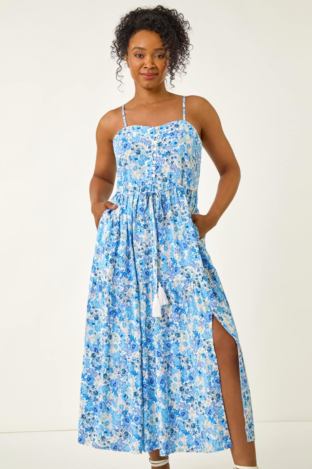 Roman Petite Ditsy Floral Maxi Dress
