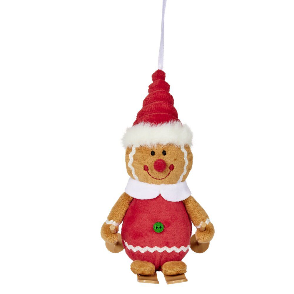 Bonhomme pain d'épices de No&euml;l à suspendre H18cm (2 modèles)