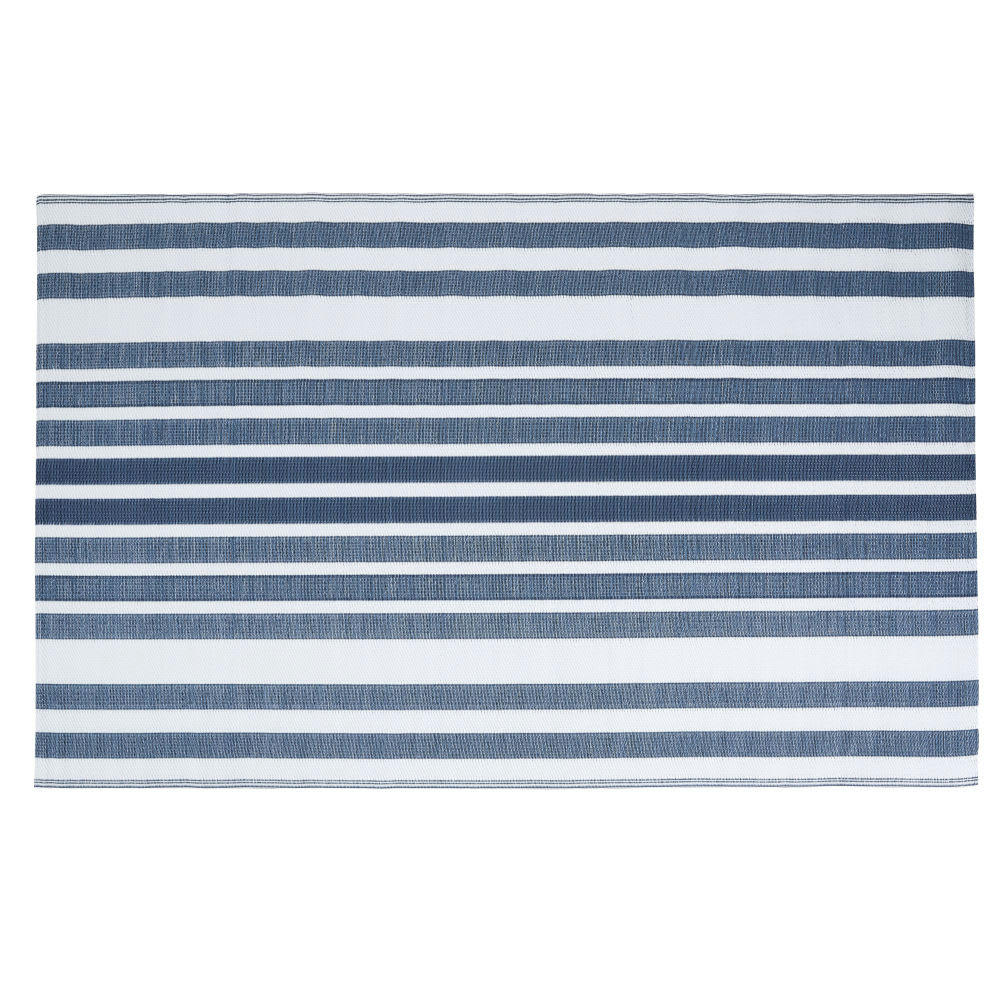 CAPELAN - Tapis en polypropylène motifs à rayures blanches et bleues 180x270