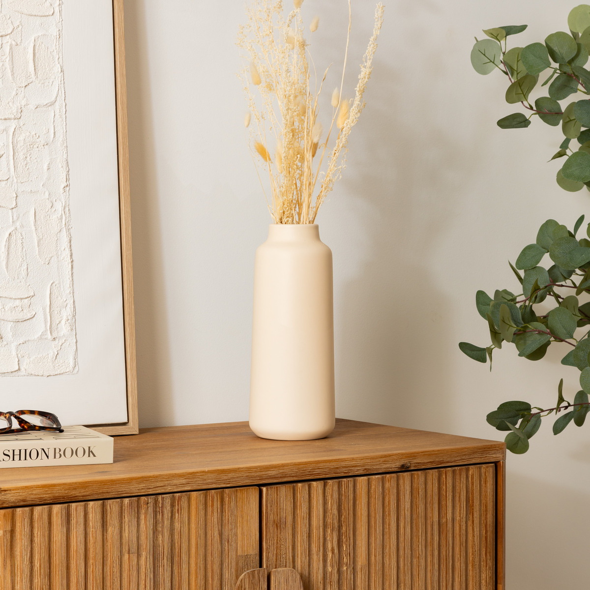 Ceramic vase "Tila" Beige, H.30 cm
