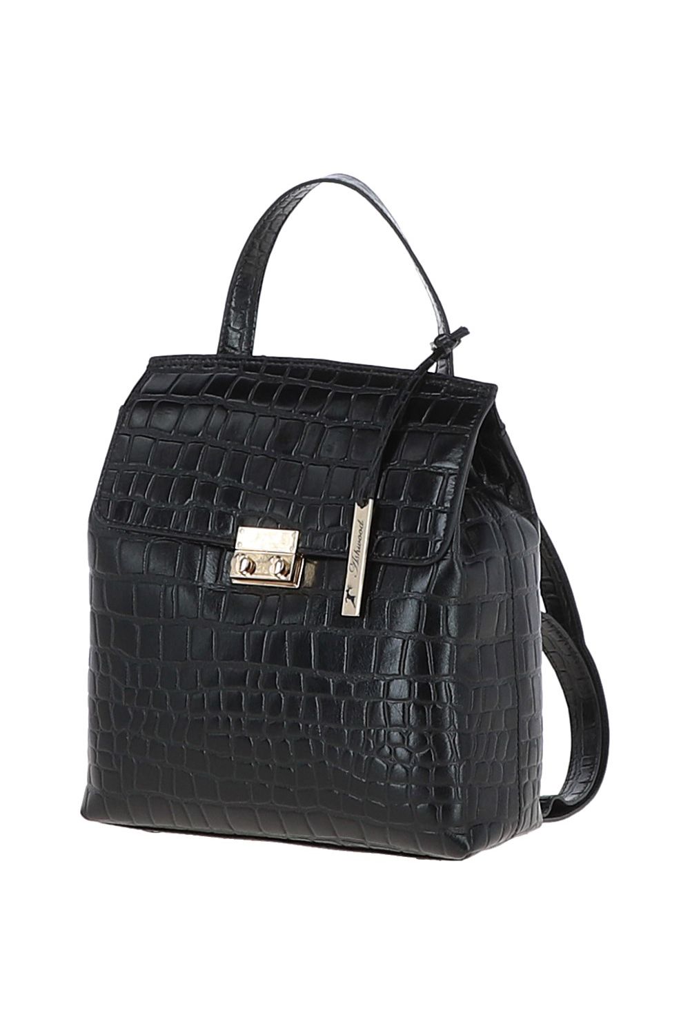 Ashwood Leather Croc Print Real Leather Backpack