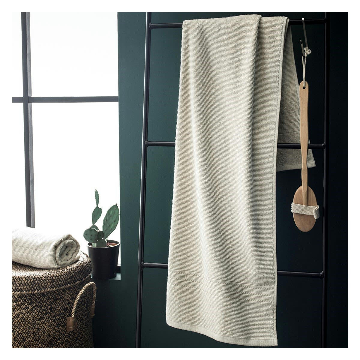 GYPSET - Drap de bain uni en coton beige 90x150