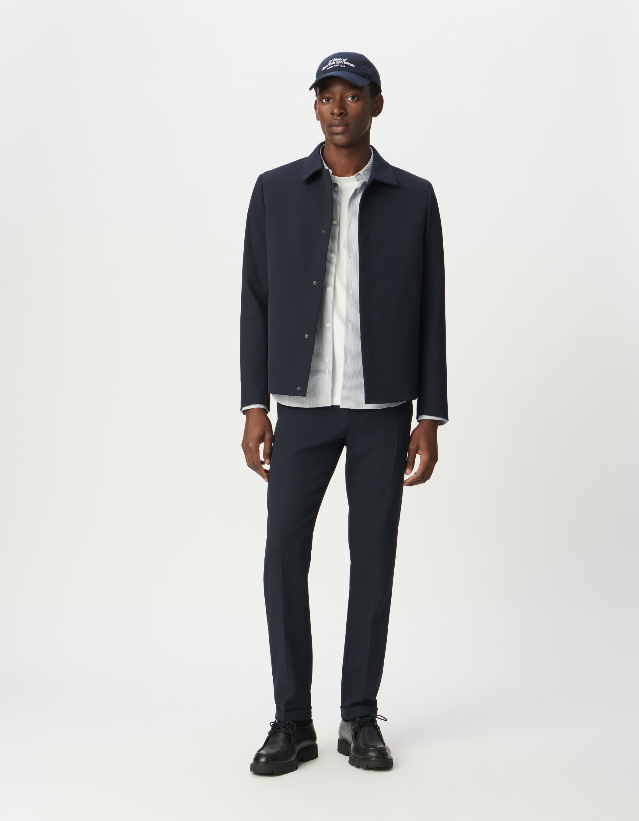 Blouson de costume marine pressions cachées Homme