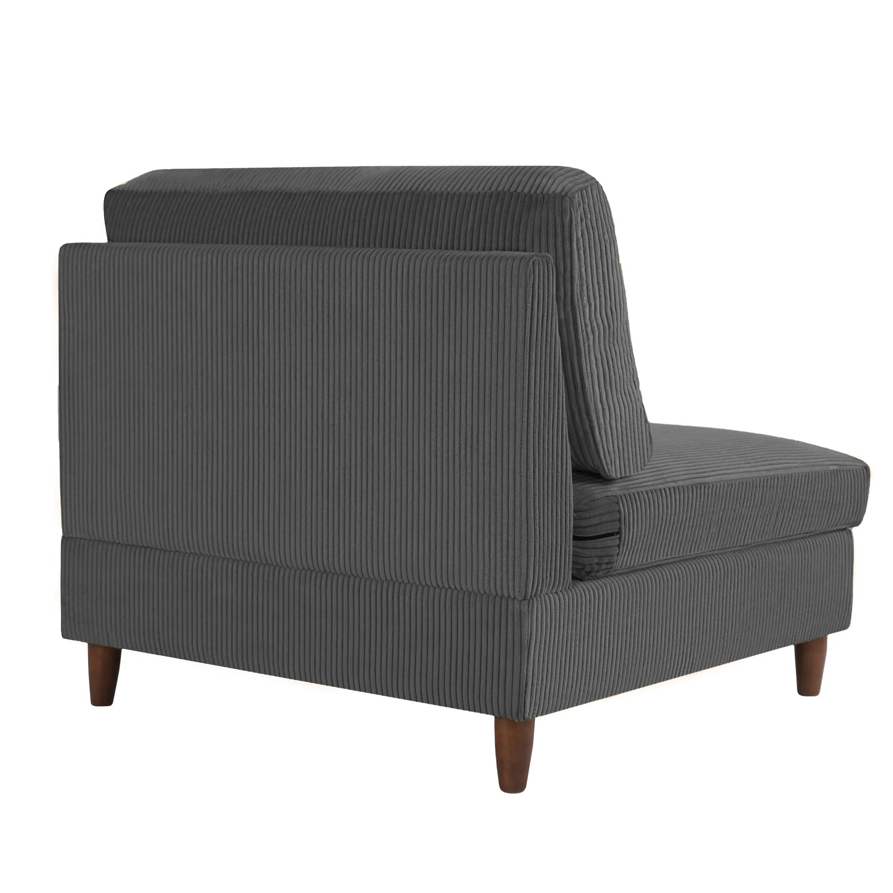 Corduroy Accent Chair with Ottoman Modular Couch Sectional Sofa