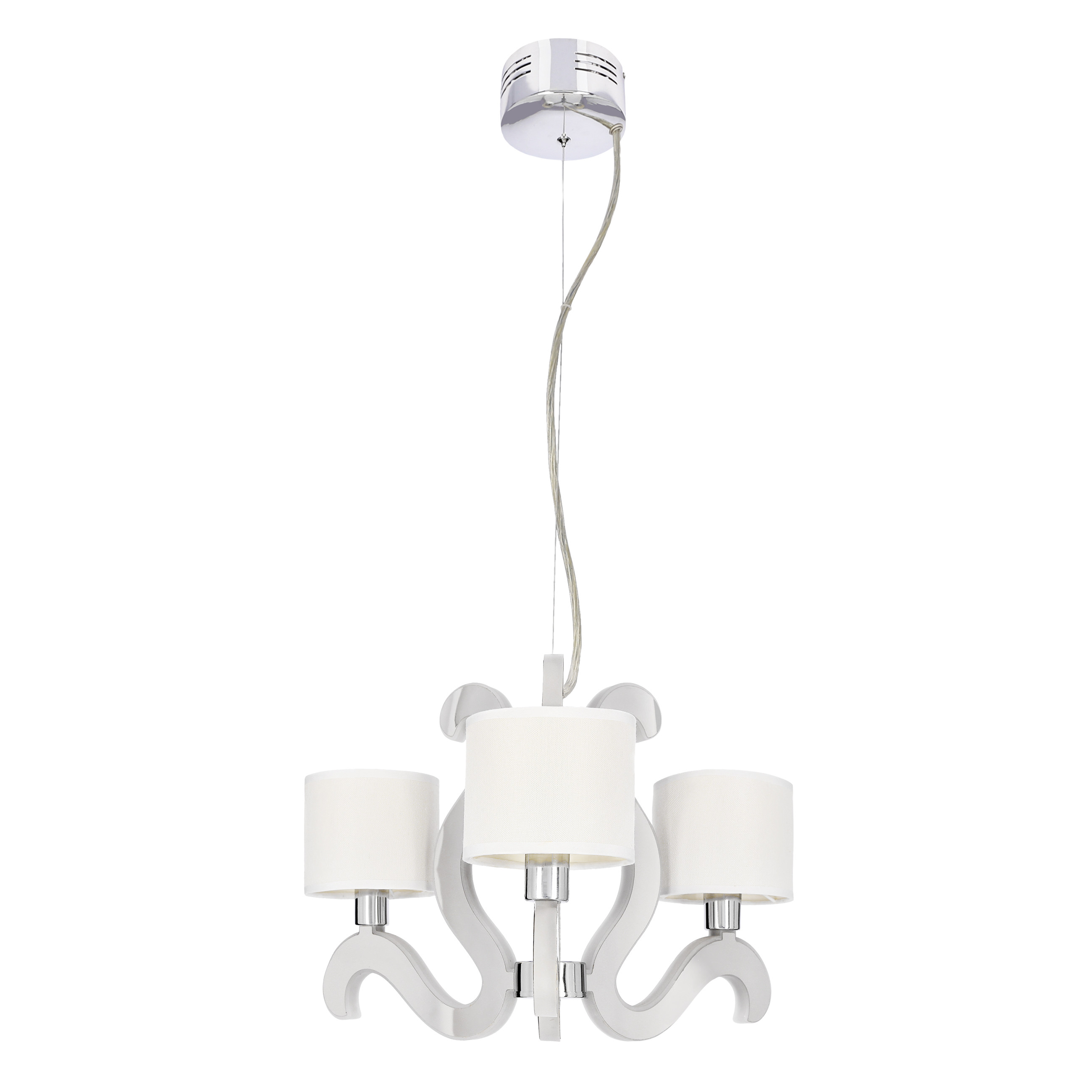 Lampa wisząca chromowana-biała AMBROSIA 3xE14x40W Candellux