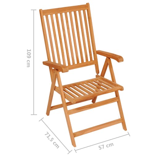 NNEVL Reclining Garden Chairs 8 pcs Solid Teak Wood