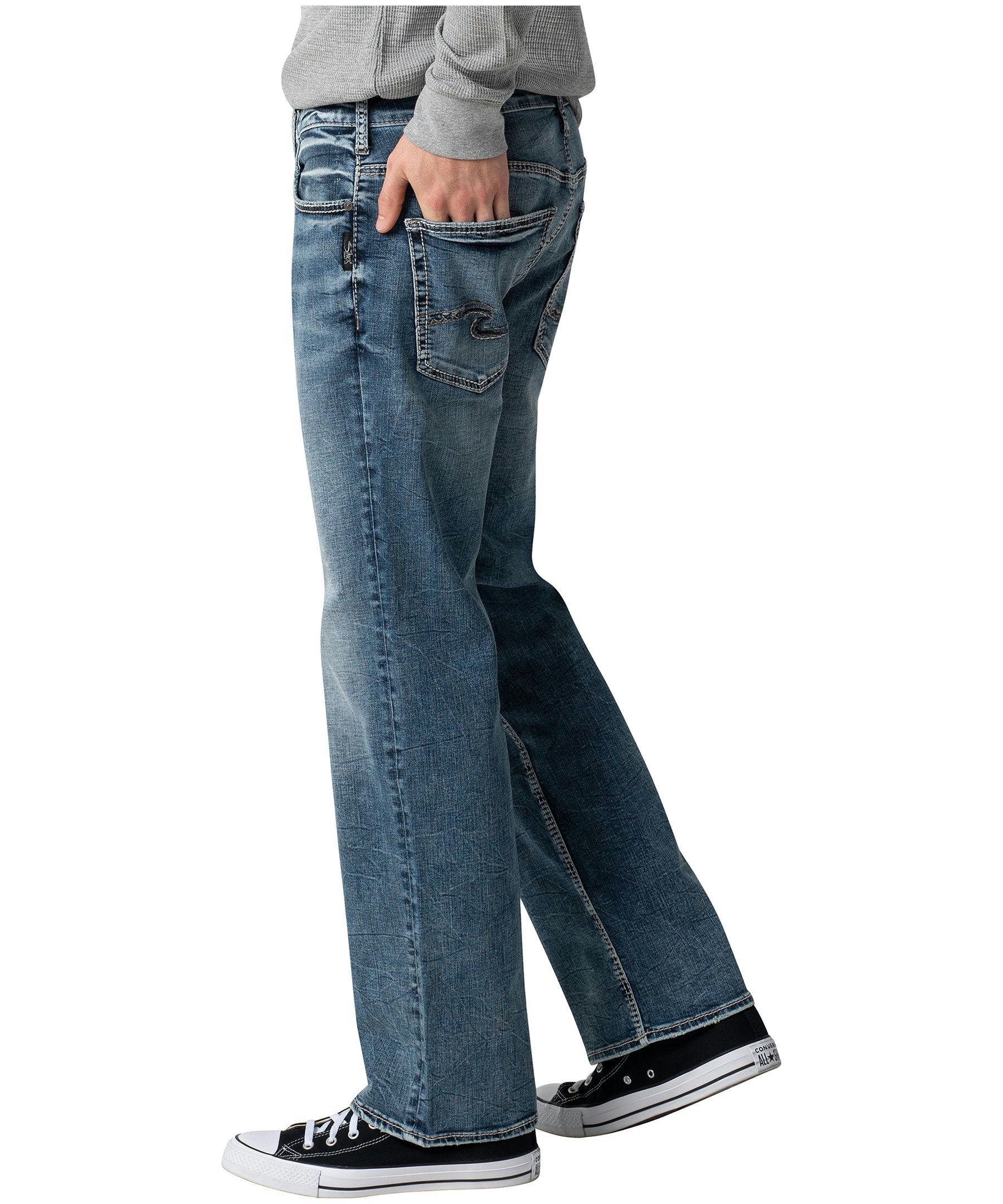 Silver Men's Gordie Loose Fit Straight Leg Jeans - Medium Indigo Wash