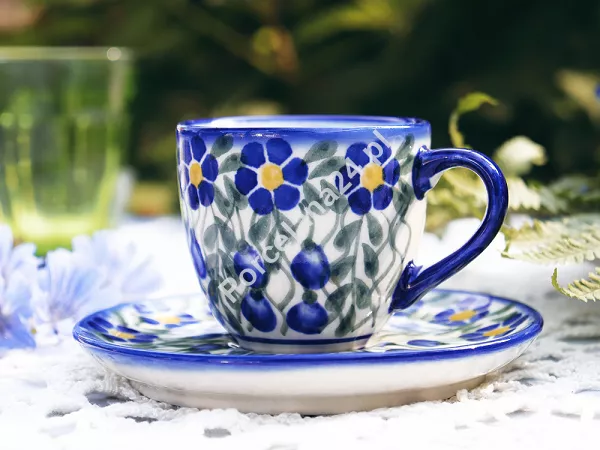 Filiżanka ze spodkiem do espresso 0,11 L / 12,5 cm Bolesławiec - Sadzawka Milicka gat. I
