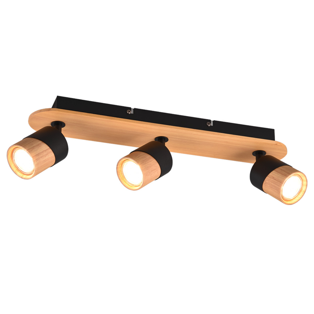 Spot listwa czarny-jasne drewno ARUNI3xGU10x5W wym:15x48x9cm IP20 Trio