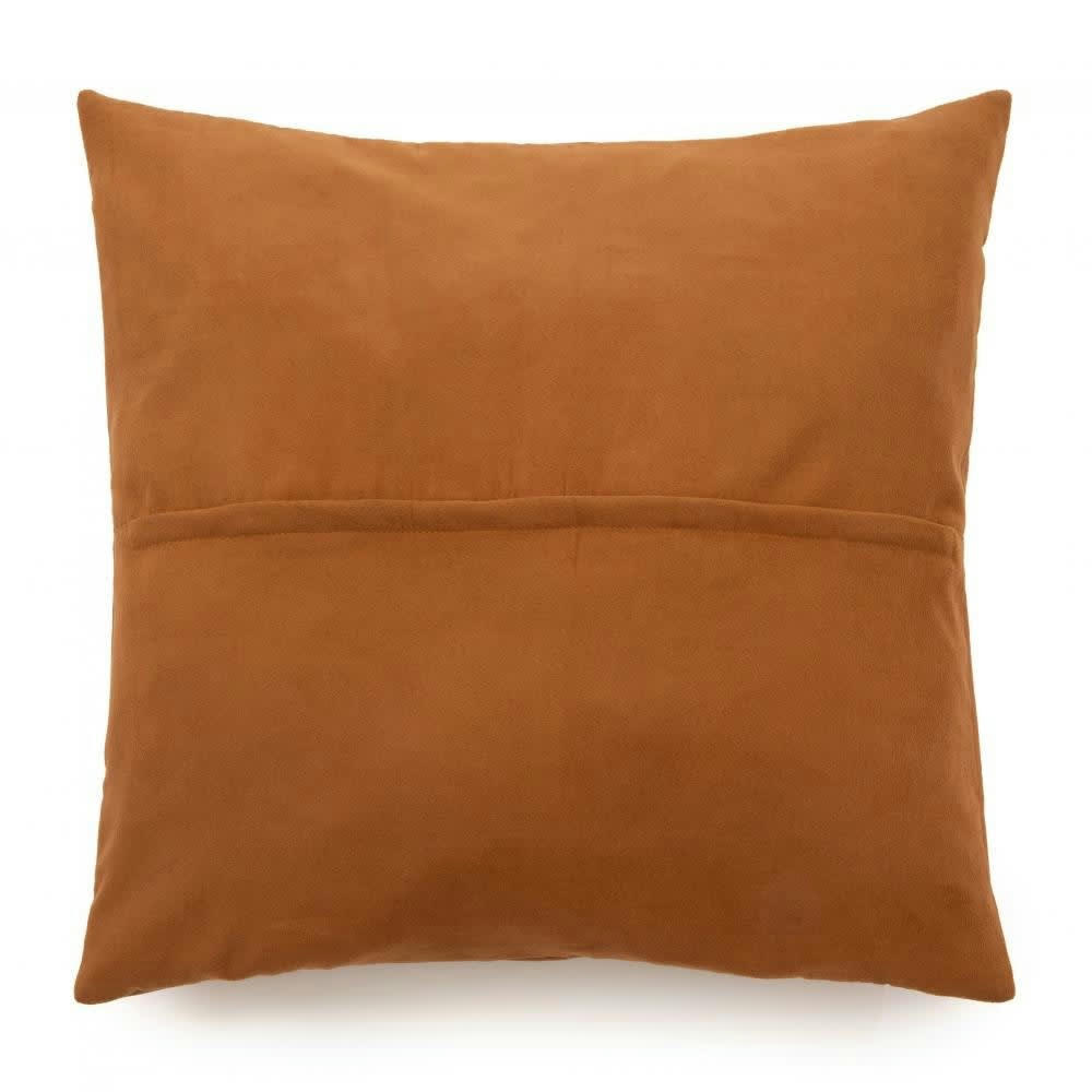 LEATHER - Coussin en cuir marron 60x60