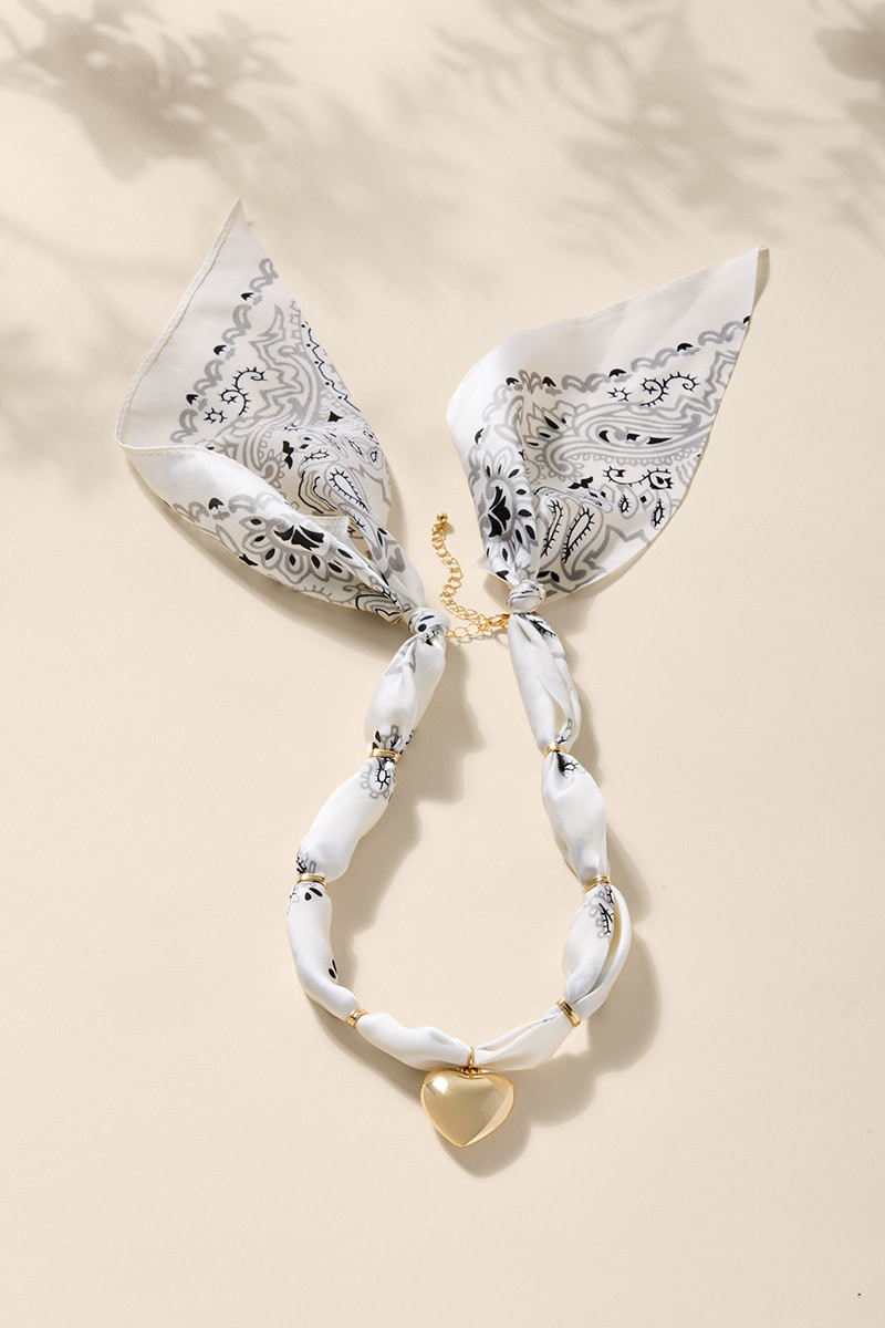 Ericka Bandana Heart Pendant Necklace