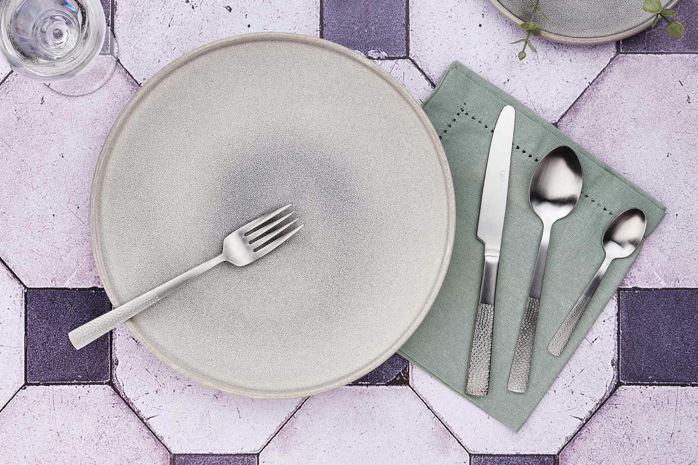 NUDE - Lot de 24 couverts de table en inox argent