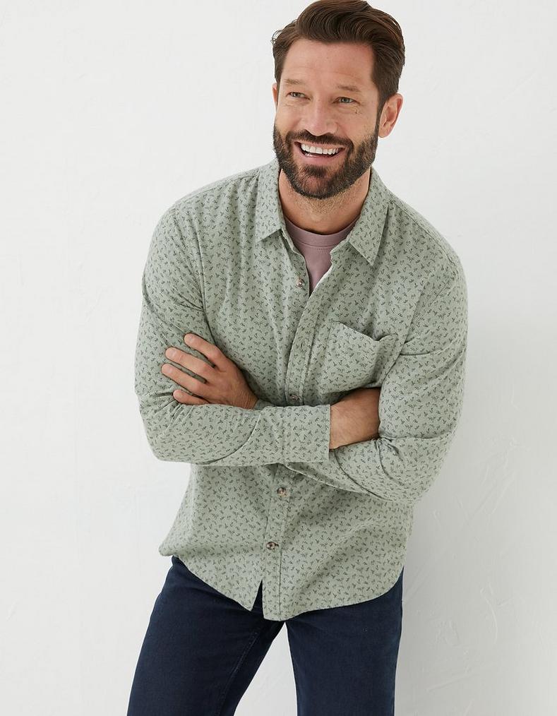 Long Sleeve Woodland Print Shirt