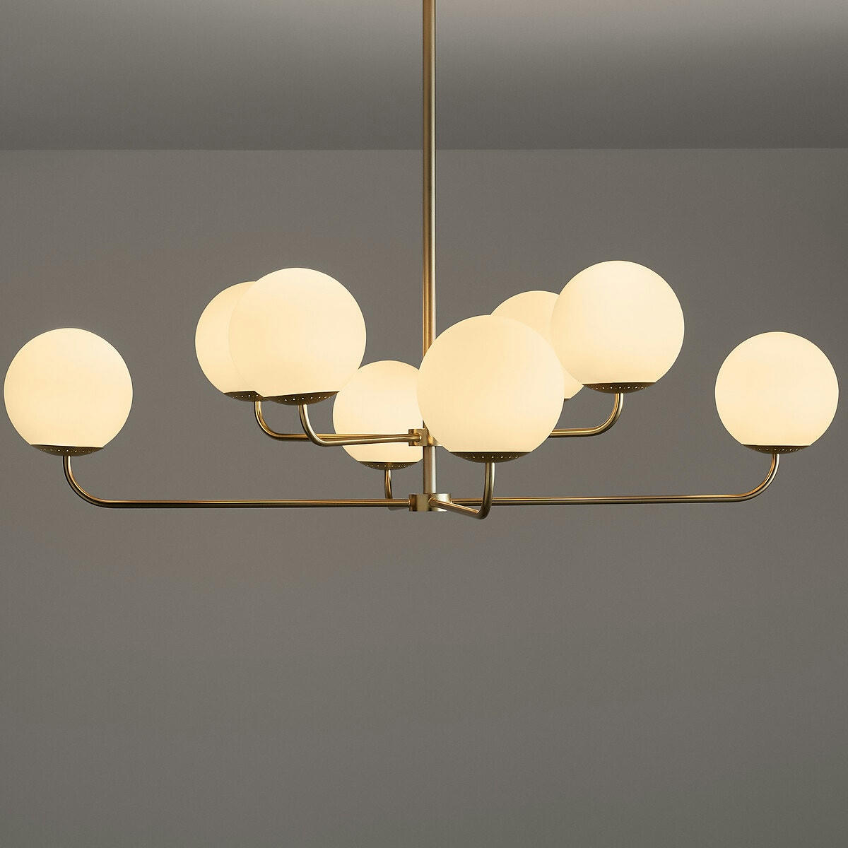 Suspension laiton et verre opaline, Moricio