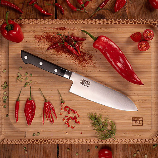 Couteau Santoku Hashi Classique Lame 17 cm - KOTAI - Couteau japonaisGris