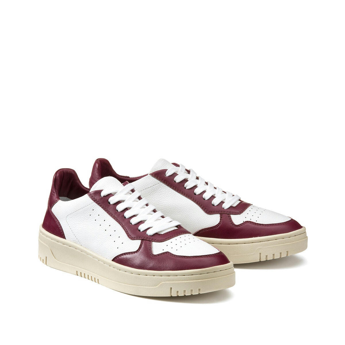 Baskets bicolores en cuir