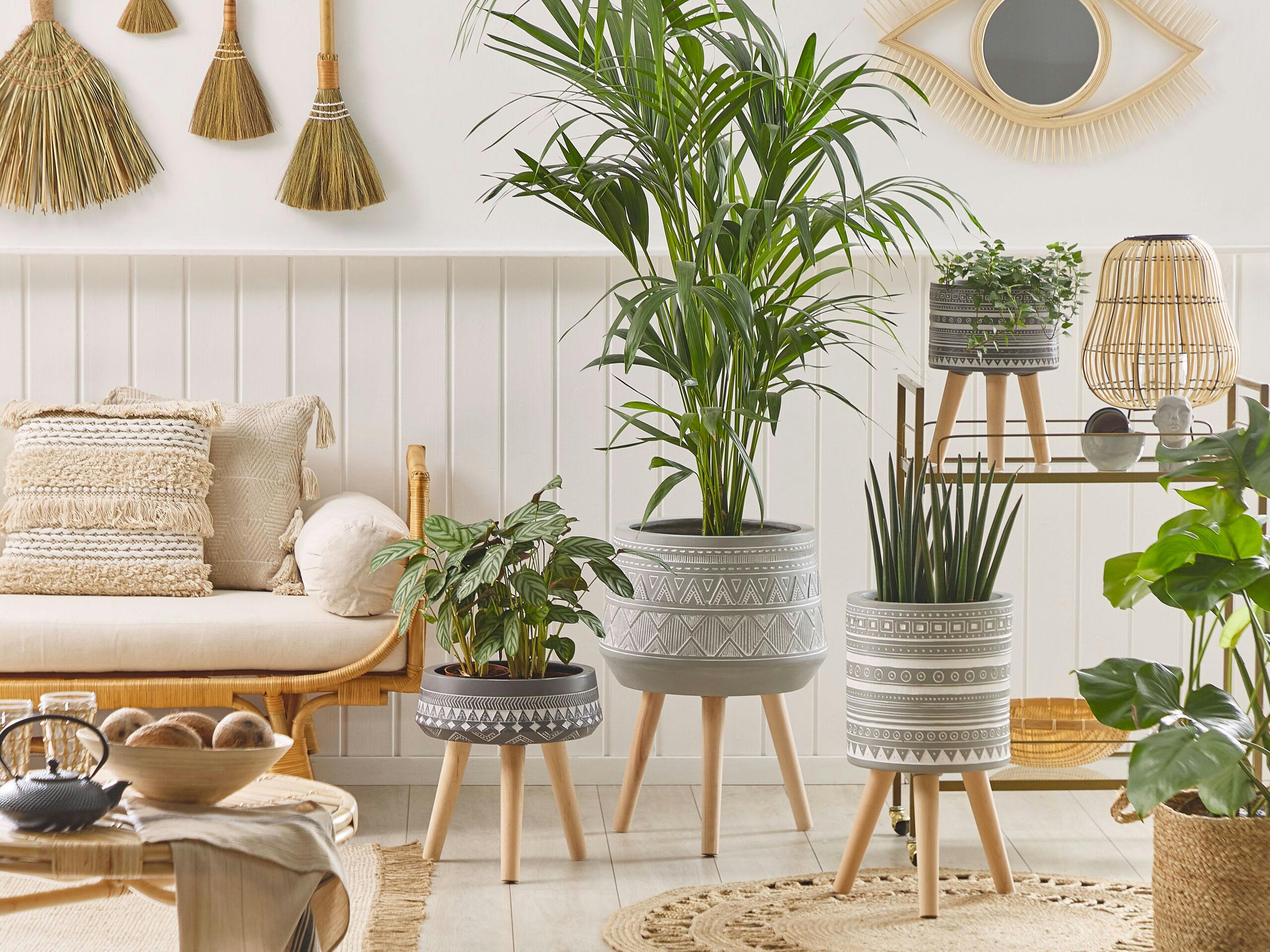 MALAKI - Cache-pot d'extérieur en matériaux synthétiques gris H61