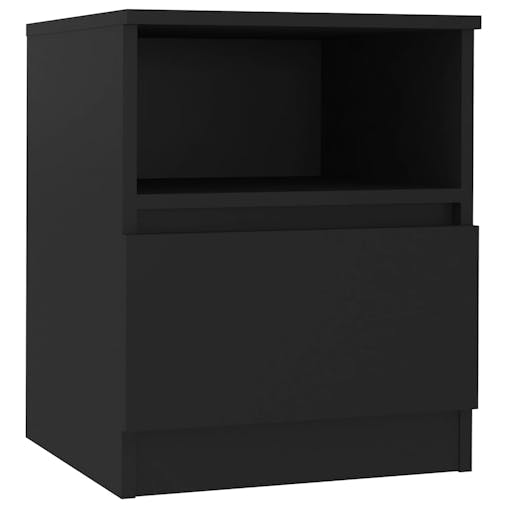 NNEVL Bed Cabinets 2 pcs Black 40x40x50 cm Chipboard
