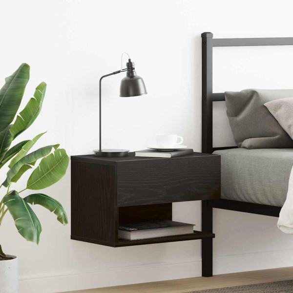 Szafka Nocna Czarna Komoda Stolik Półka Nocna Do Sypialni 46 x 29.5 x 30 cm