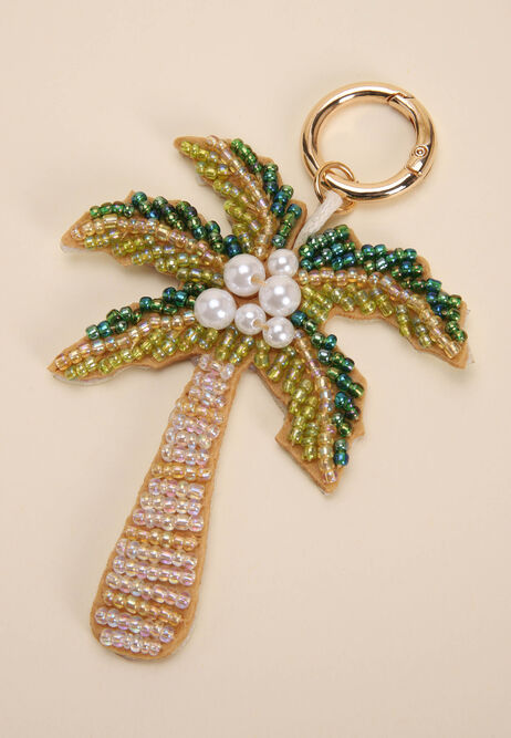 Womens Green Palm Tree Bag Charm