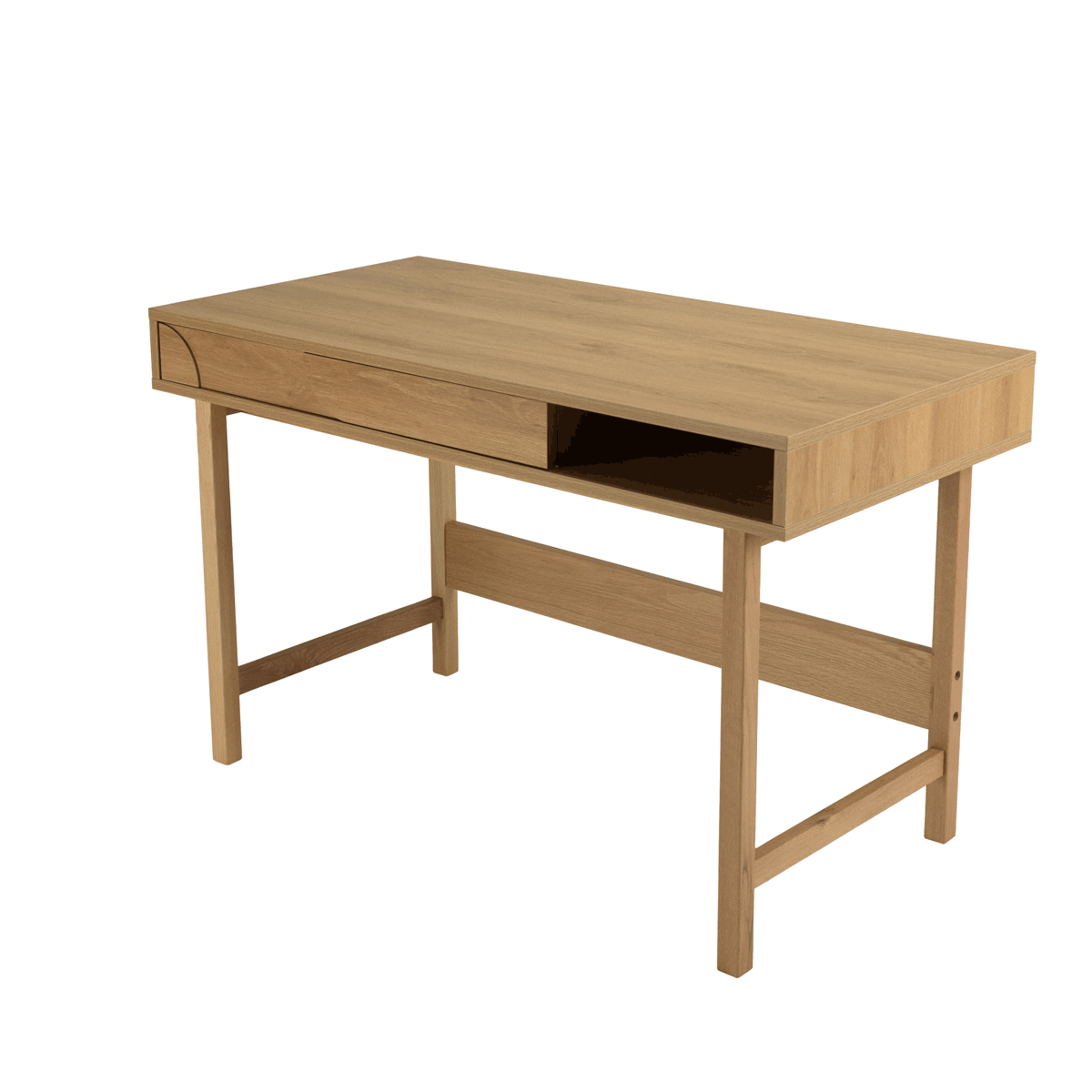 Console moderne bois clair décor graphique DANBA