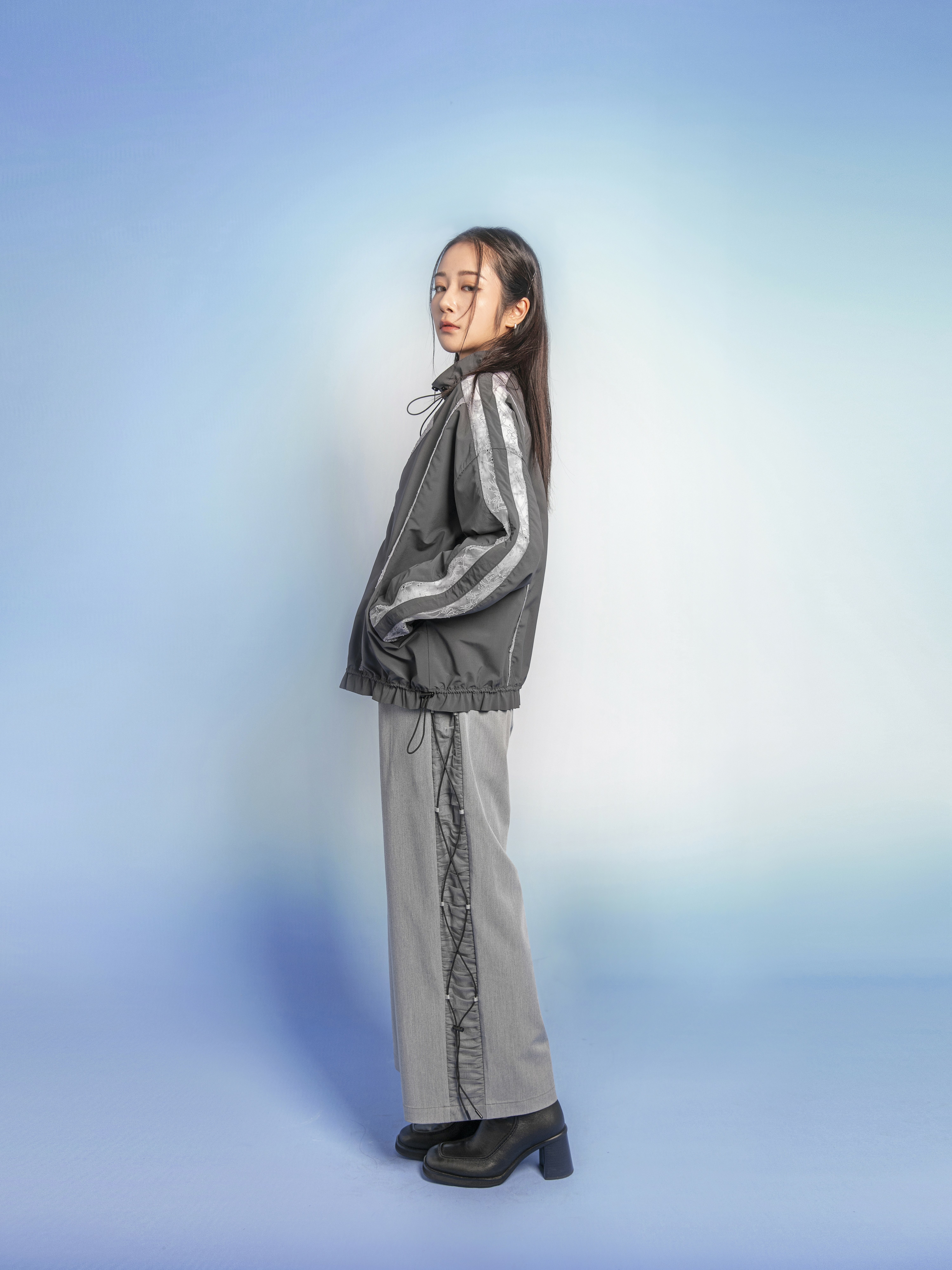 Tie-detail track pants - 25SRB020D
