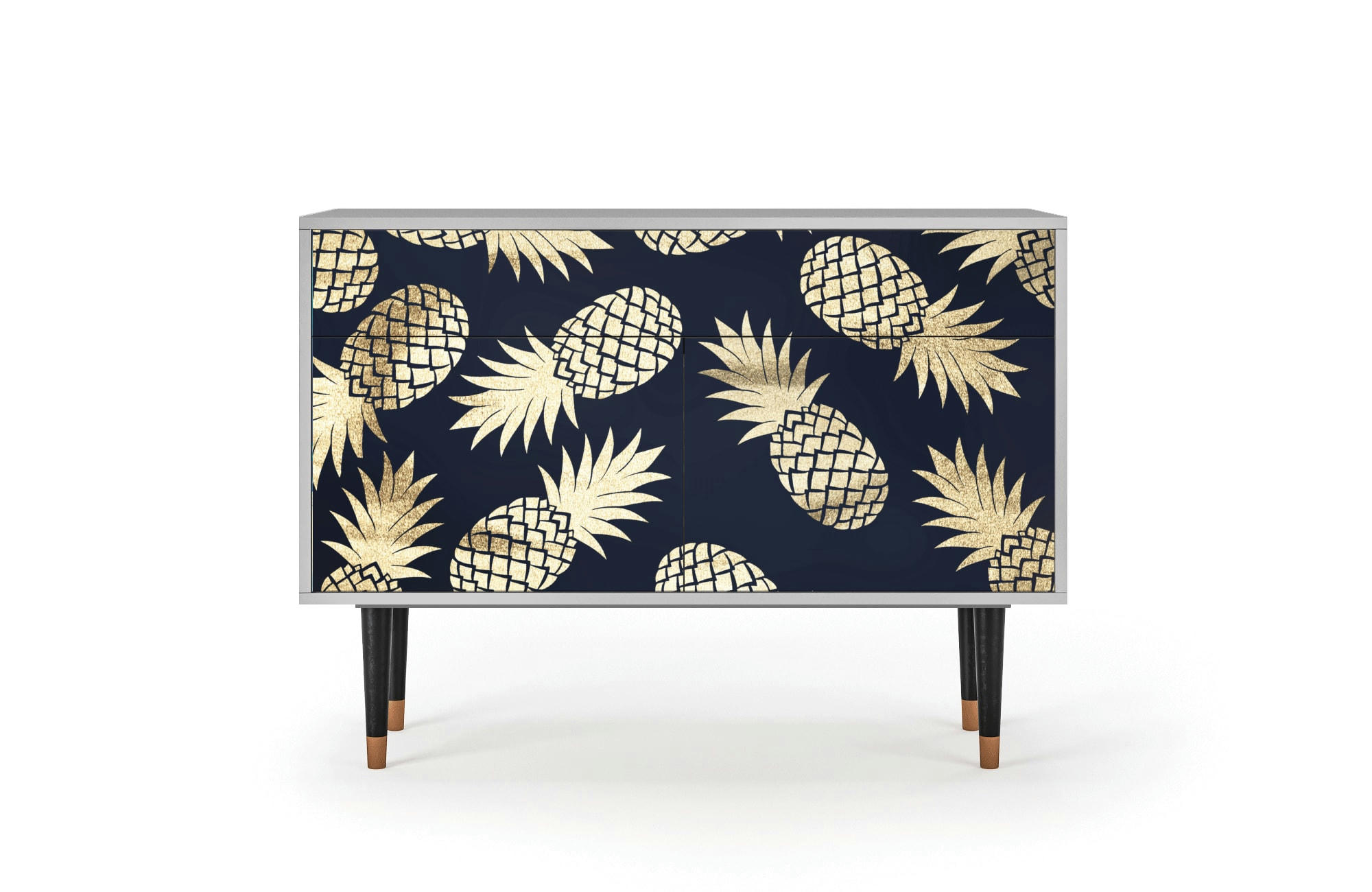 SUNNY PINEAPLE - Buffet  bleu et jaune 2 tiroirs et 2 portes L 115 cm
