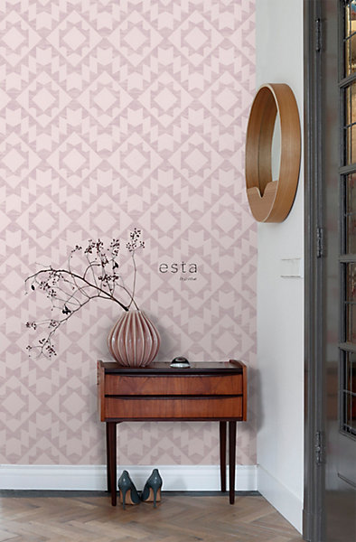 ESTAhome papier peint tapis Marrakech rose lilas 53 cm x 10.05 m
