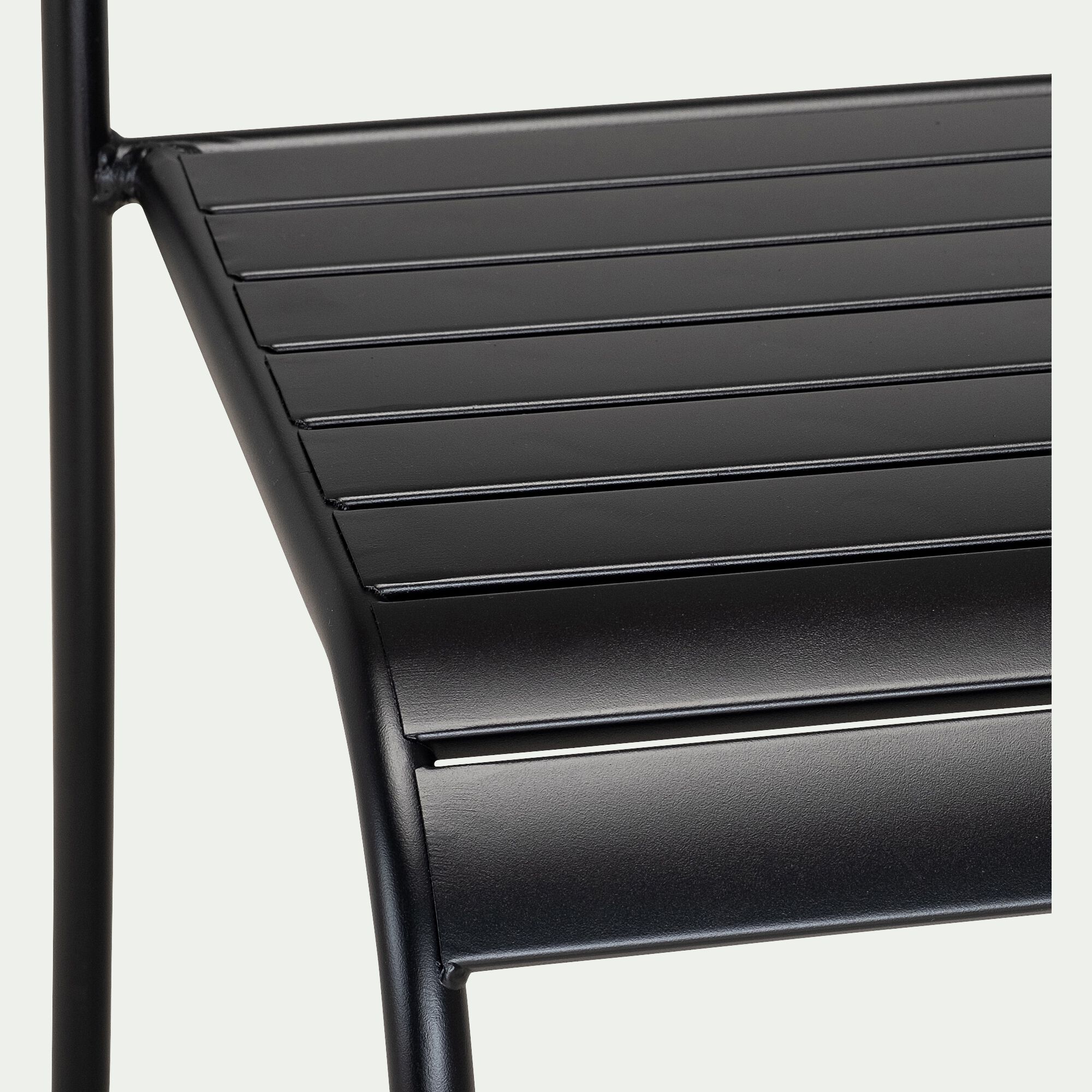 SOURIS - Chaise de jardin empilable en acier - noir