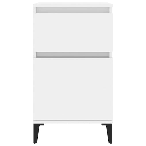 NNEVL Bedside Cabinets 2 pcs High Gloss White 40x35x70 cm