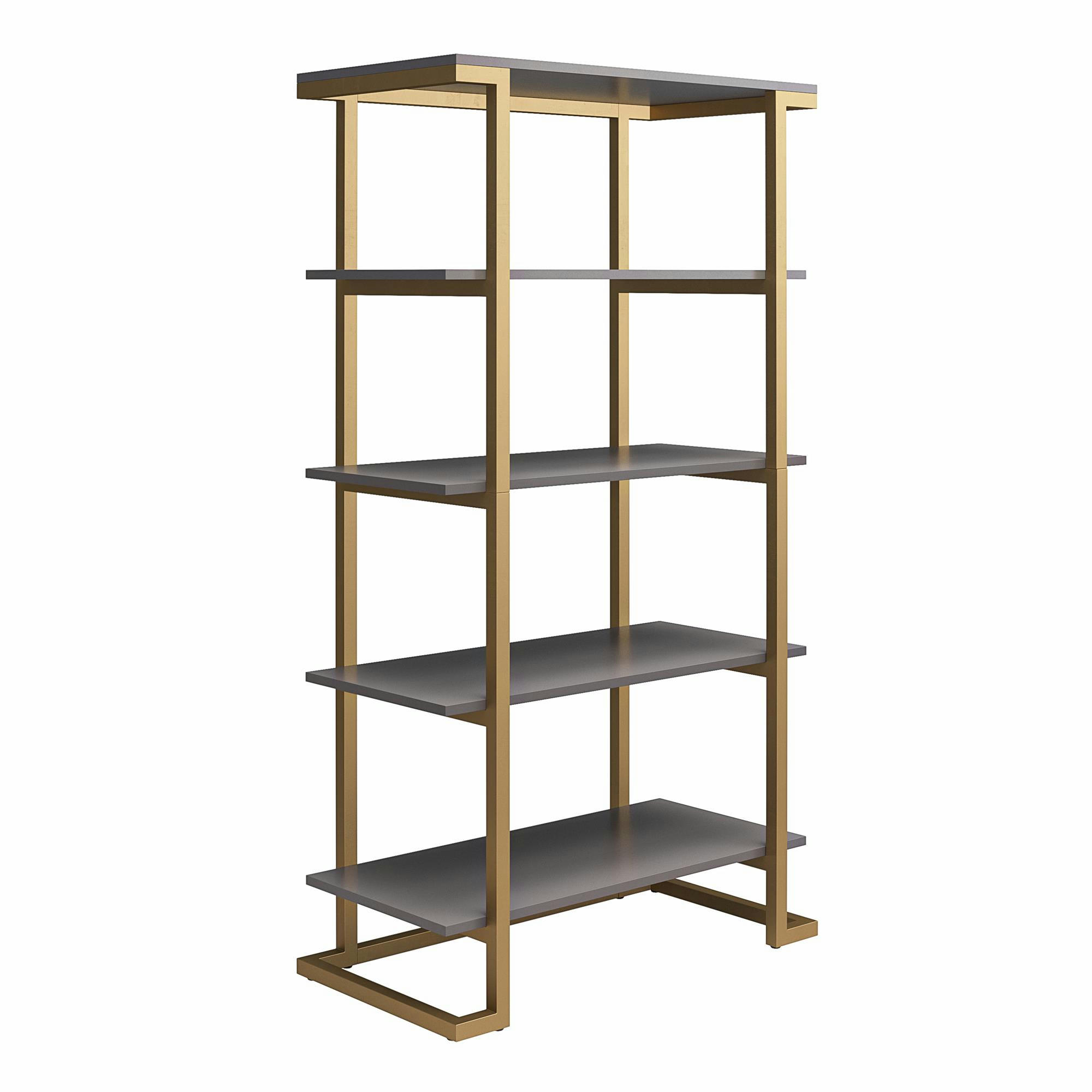 CAMILA - Bibliothèque avec 5 étagères en MDF gris graphite