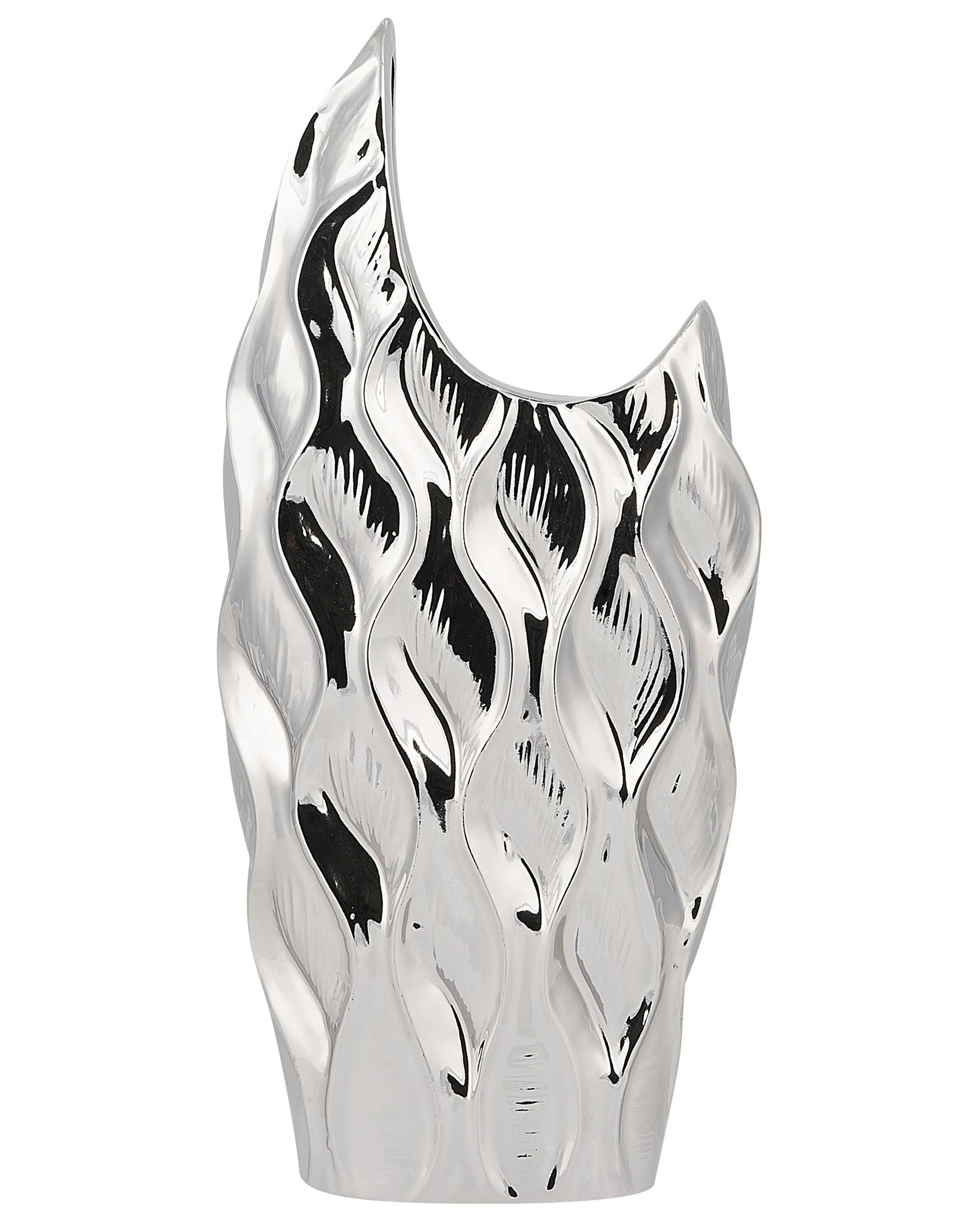 Decorative Vase HALUZA Stoneware 35 cm Silver