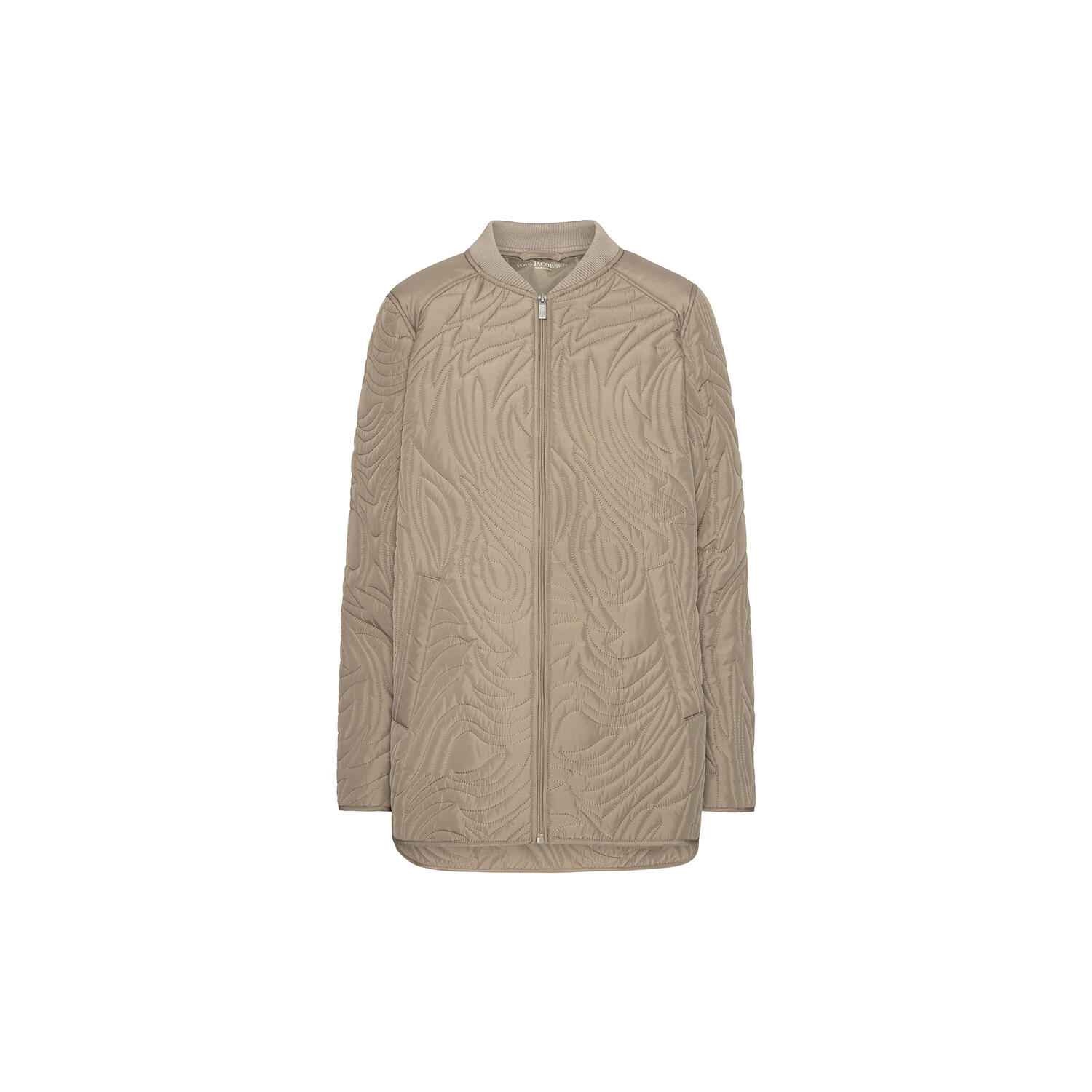 Short Quilt Jacket with Rib, coriander