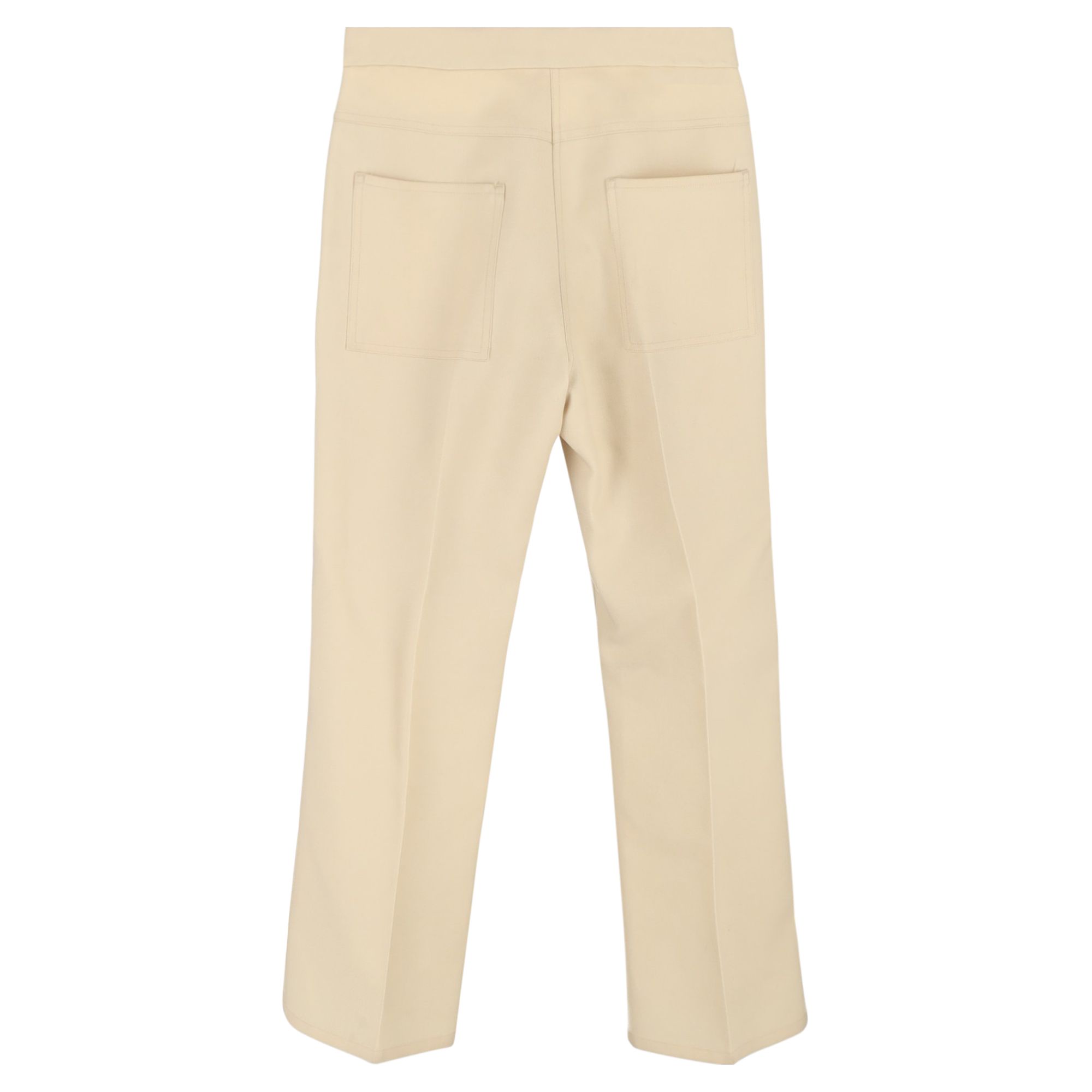 Jil Sander Preloved Straight-Leg Trousers in Cream Wool