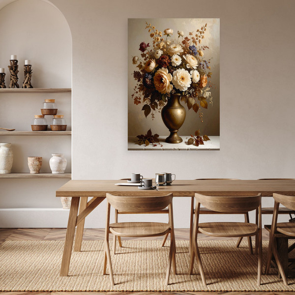 Obraz do salonu sypialni biura kuchni, Bukiet kwiatów w stylu retro 20x30