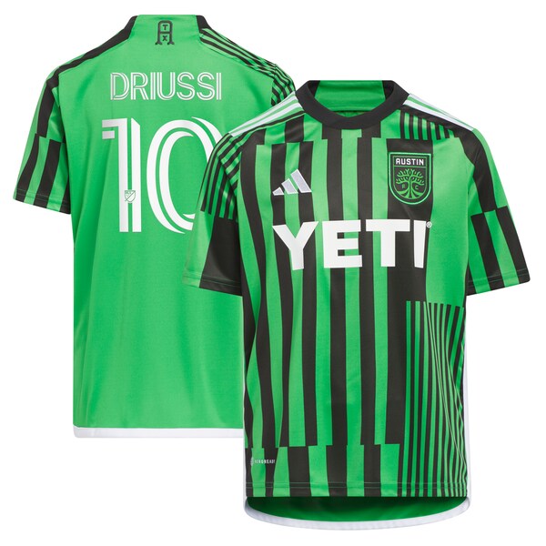 Sebastián Driussi Austin FC adidas Youth 2024 Las Voces Kit Replica Jersey - Green
