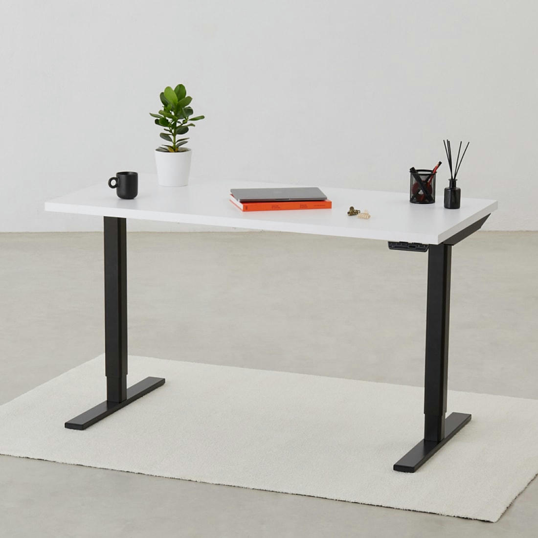 ELEVA PREMIUM - Bureau assis debout blanc 120x70x3cm