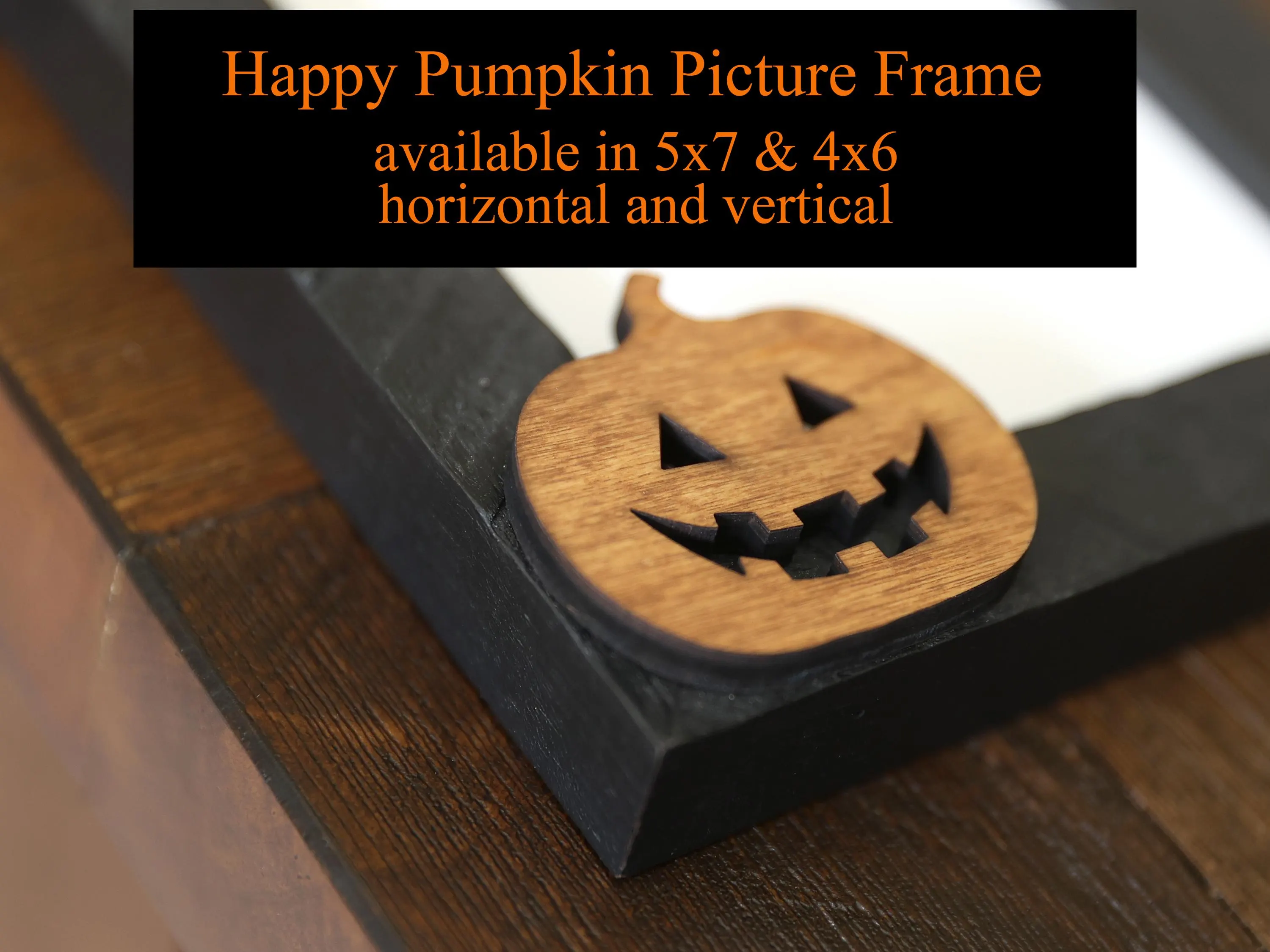Halloween Picture Frame, Pumpkin or Ghost Photo Frame, 4x6 5x7 Rustic Wood Frame, Halloween Decor, Kids Costume Picture Frame
