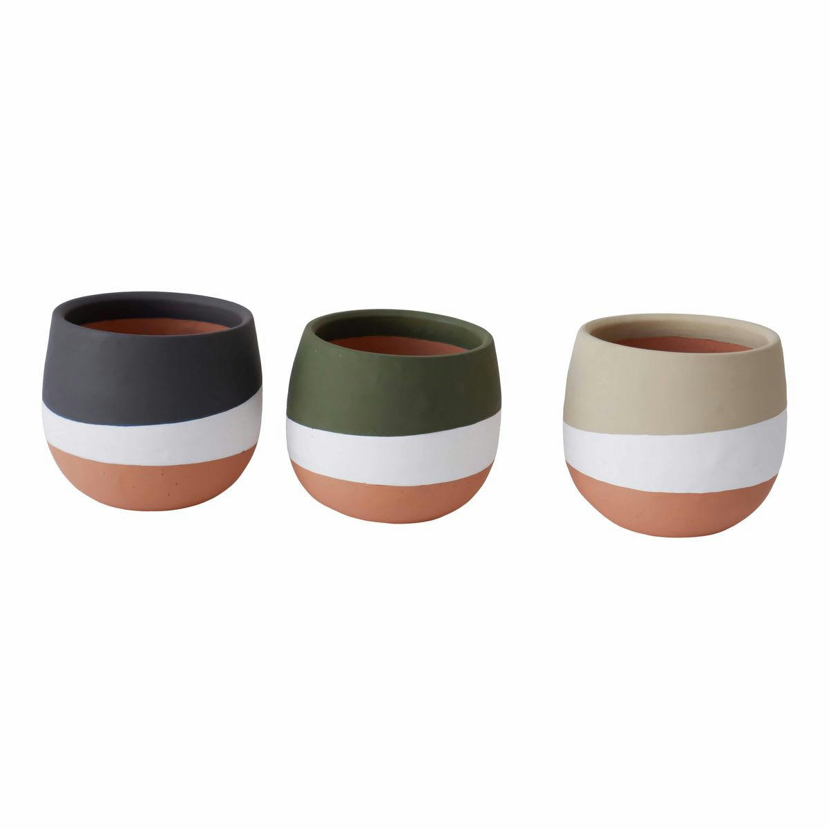 - Lot de 3 pots en terre cuite