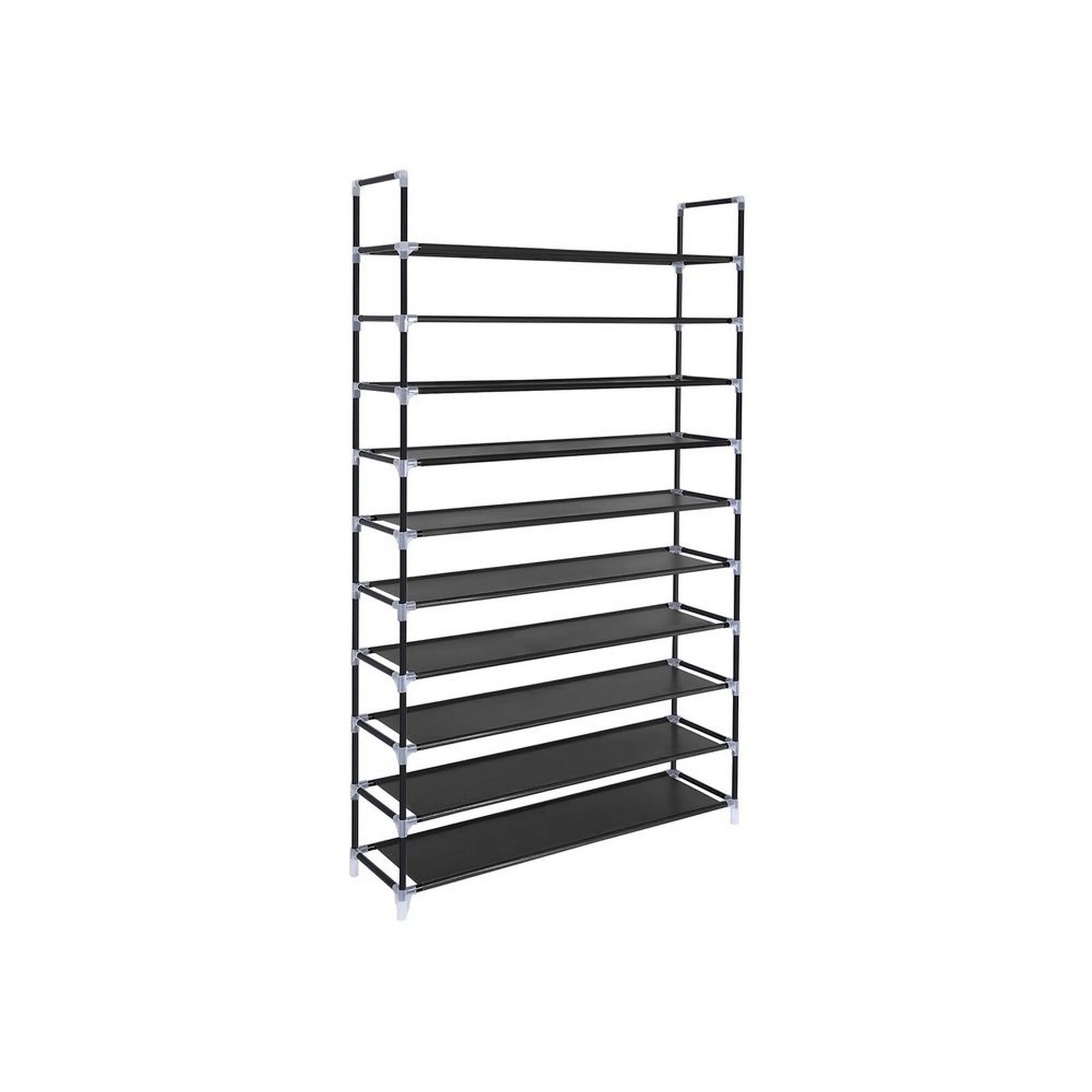 Gaco 69 Inch Shoe Rack, 10 Shelves, Stackable Metal Frame, Black Finish