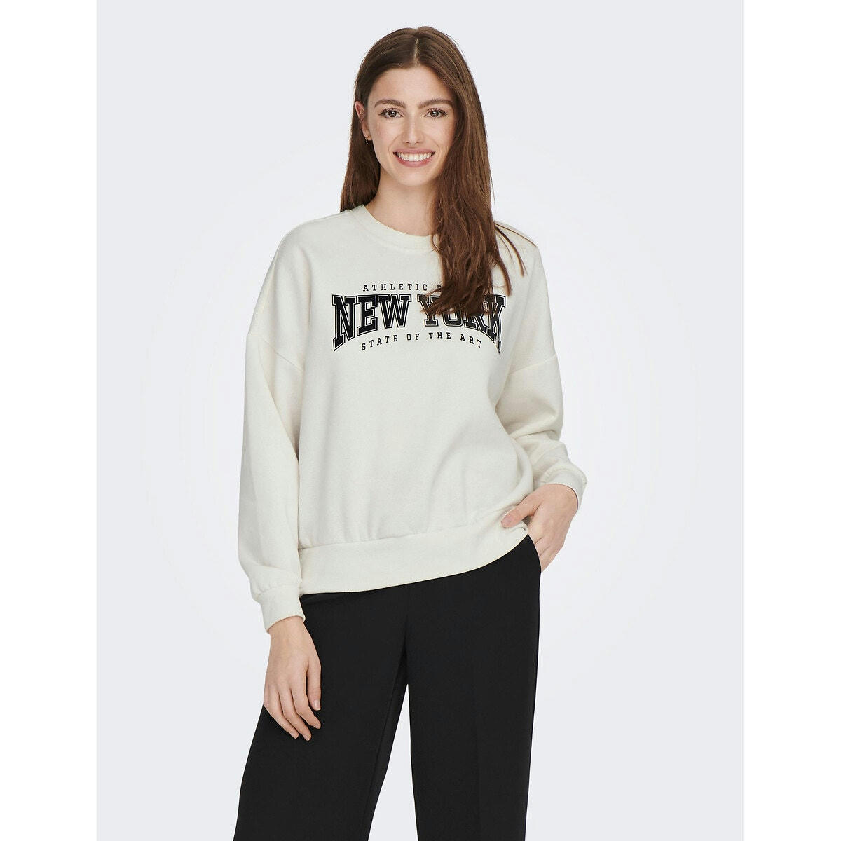 Sweat col rond, motif devant