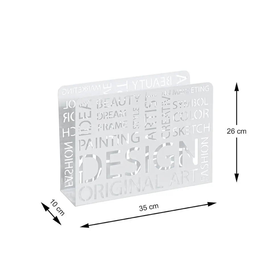 Tijdschriftenrek - 35 x 10 x 26 cm - Wit