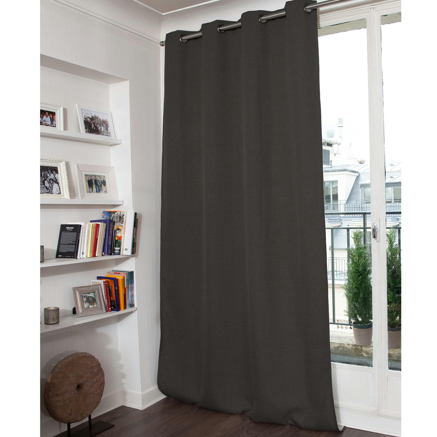 - Rideau occultant moondream polyester gris foncé 130x260 cm