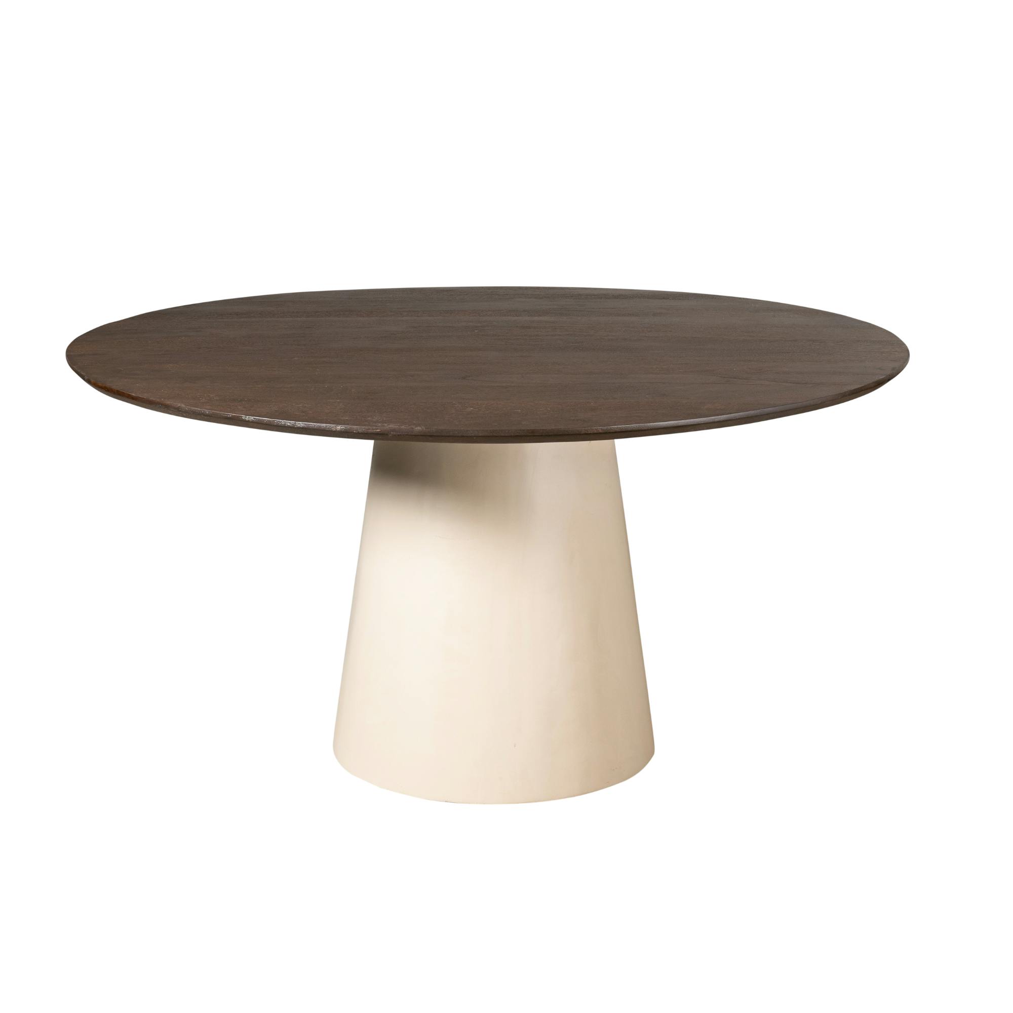 Table à manger ronde bois brun pied central Ø130 cm CORTINA