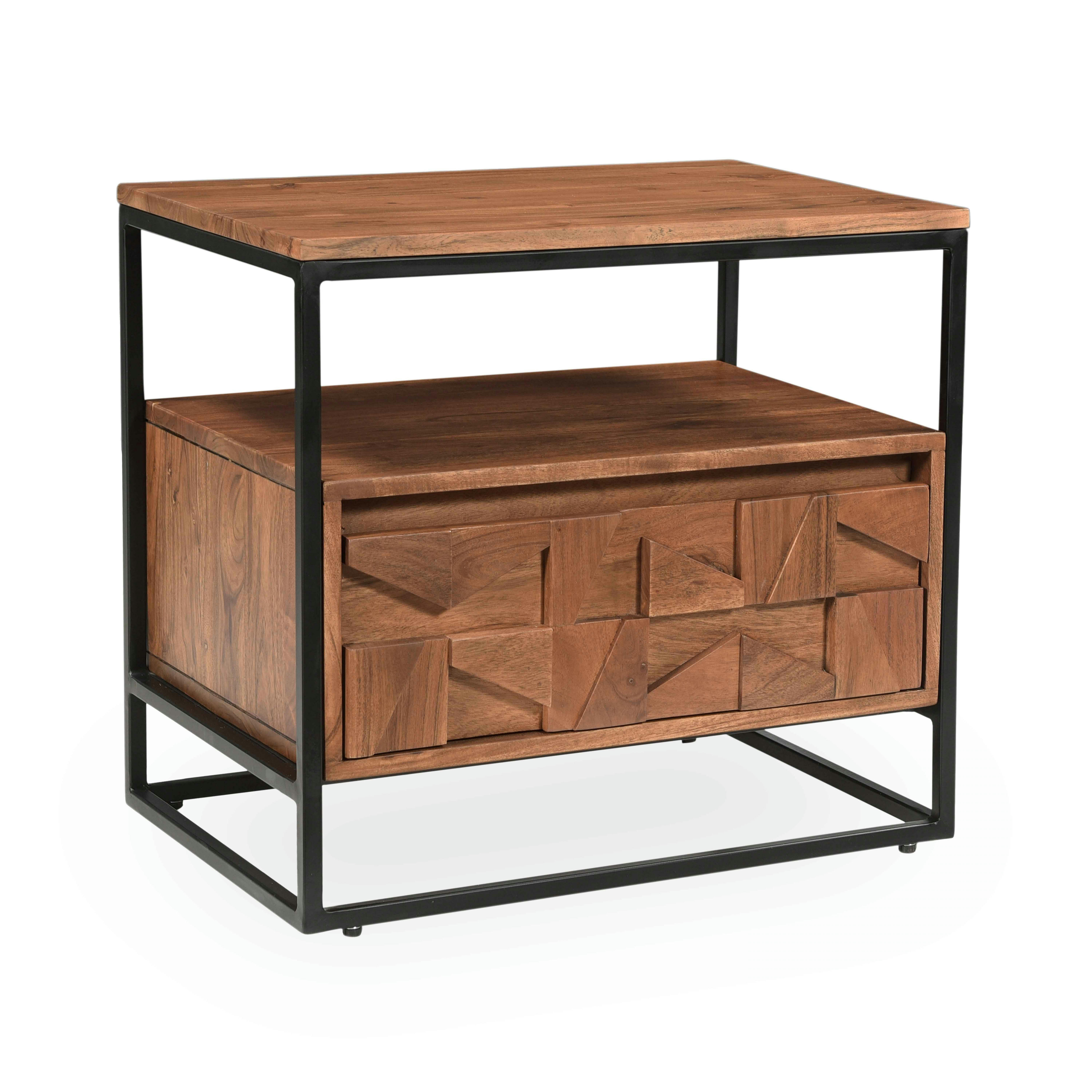 LETELS - Table de chevet en acacia massif